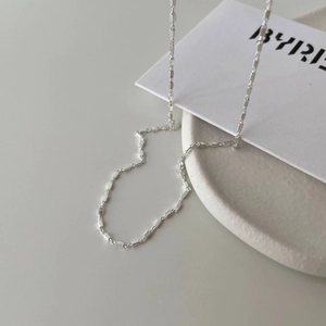 925 Sterling Silver Necklace Geometric Square Box Chain Minimalist Dainty Choker For Women