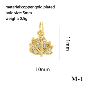 Pendentif trèfle étoile plaqué or 18 carats avec zircone pour bijoux artisanaux
