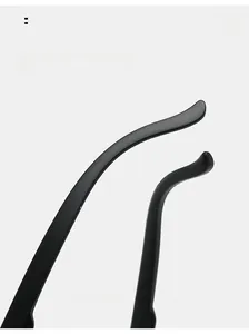 Macro detail of ergonomic matte black curved temples on outdoor cycling sunglasses