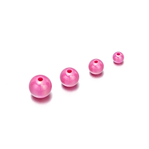 Pink acrylic round beads with pearlescent finish for DIY jewelry in various sizes