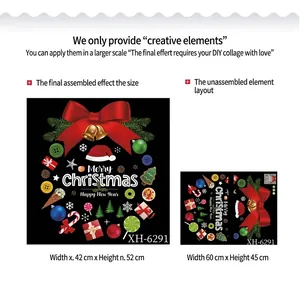 Christmas wall stickers layout and 60x45cm DIY layout with holiday elements
