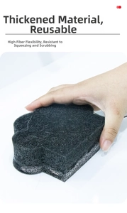 Thick flexible cleaning sponge detail showing elasticity and strong fiber texture