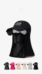 Dettaglio cappello parasole multifunzione con protezione per viso e collo in sei colori