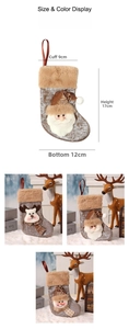 Mini Christmas stockings with sequins and embroidery detailing 17cm height dimensions