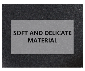 Detail of soft and delicate black PU leather texture for large capacity men's wallet