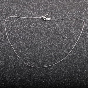 Elegant thin silver chain necklace with a classic round spring clasp closure