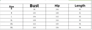 Size chart detail for V-neck pleated batwing sleeve dress with specific measurements
