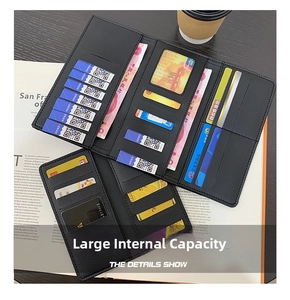 Detailed view of women's leather wallets with multi-card slots and bifold interior layout