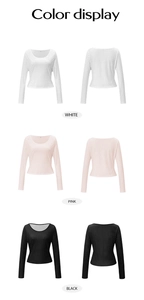 T-shirt à manches longues à pois disponible en blanc rose et noir