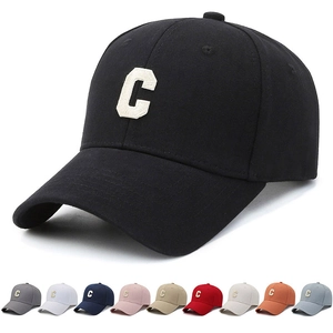 Unisex Baseball Cap With Letter C Embroidery Breathable Polyester Cotton Adjustable Casual Curved Brim Sun Hat