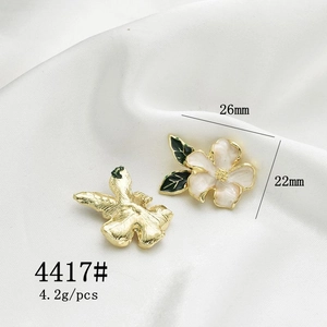 Detail of rose and leaf enamel pendant with 26mm x 22mm size specs for DIY jewelry