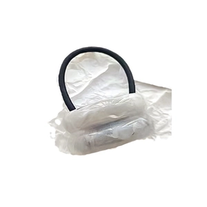Acrylic double arc hair tie with black marble texture ink pattern for women