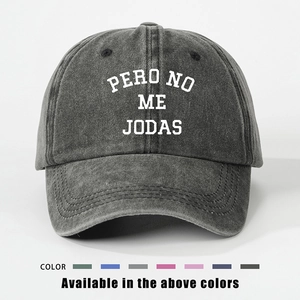 Washed Cotton Baseball Cap Pero No Me Jodas Slogan Retro Distressed Trucker Hat For Men Women Adjustable Sun Protection Casual Streetwear