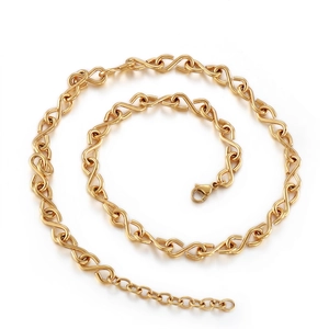 Collana A Catena Con Maglie Infinity In Acciaio Inossidabile 316L Lucido Gioielli Moderni Minimalisti Per Donne Uomini