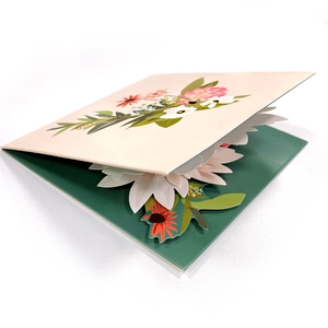 3D pop-up greeting card featuring a beautiful paper flower bouquet for Mother's Day