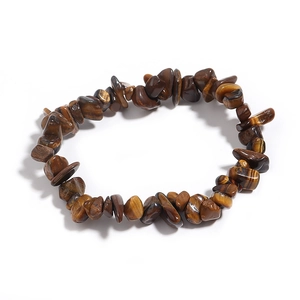 Bracciale di pietre occhio di tigre naturali con schegge irregolari e lucide