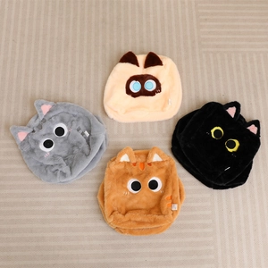 Cartoon Square Cat Plush Toy Skin Unfilled Soft Kitty Pillow Case Cover Big Eyes Animal Doll Shell For Home Decor Gift