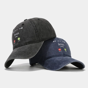 Casquette de baseball en coton lavé avec imprimé interface smartphone Jesus Calling