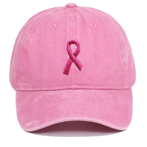 Casquette de baseball en coton lavé rose avec broderie pour la protection solaire