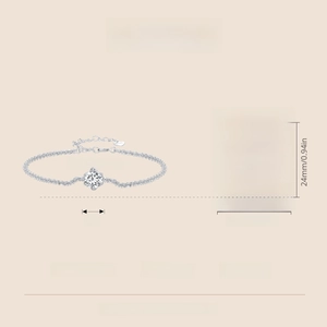 S925 silver 1ct moissanite bracelet shown with a coin for size scale reference