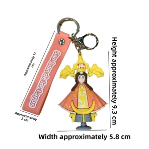 Détail de la figurine San Juan de los Lagos et dragonne en silicone rose avec gaufrage