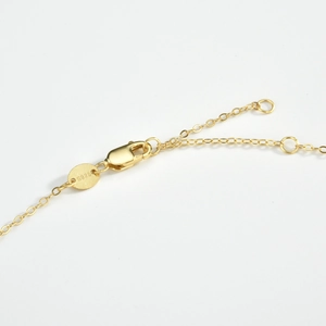 Detailed macro view of S925 sterling silver lobster clasp and adjustable necklace chain