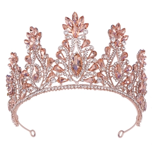 Baroque Luxurious Bridal Tiara Crown Alloy Rhinestone Crystal Wedding Pageant Hair Accessories For Women