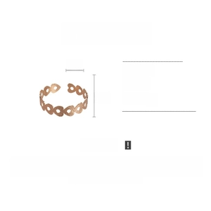 Dettagli del bracciale a cuore cavo in ferro dorato con peso 22,6g e misure del prodotto