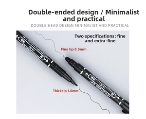Detail of dual-tip markers showing 0.5mm fine and 1.0mm broad nibs for precise drawing