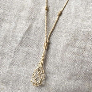 Cordon De Collier Tissé À La Main Support De Pierre Vide Poche En Filet Réglable Corde En Coton Ciré Bijoux Bohème