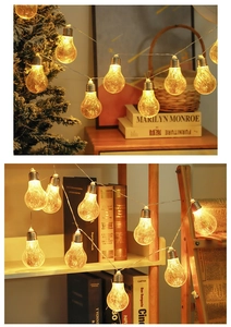 Retro LED bulb string lights warm white glow for Christmas tree and home decor