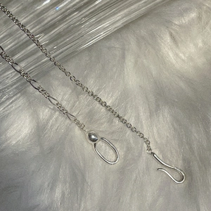 Minimalist 925 sterling silver Figaro chain necklace featuring a classic S-hook clasp