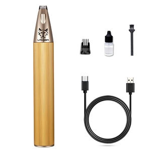 Kit tondeuse électrique pour pattes d'animaux avec corps en métal doré et accessoires