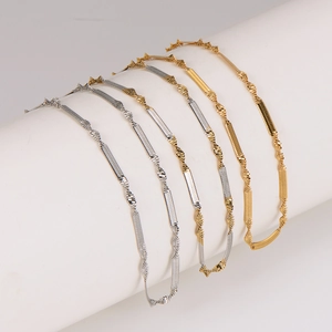 Minimalist Blade Snake Bone Chain Necklace Stainless Steel Twisted Flat Texture Gold Plated Elegant Jewelry Women