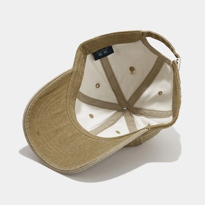 Casquette de baseball kaki délavée vintage avec broderie Z et doublure de qualité