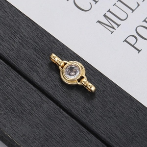 Elegant gold plated round zircon jewelry connector for DIY bracelet and necklace design