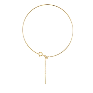 Minimalistische S925 Sterling Silber Halskette vergoldet mit verstellbarem Karabinerverschluss