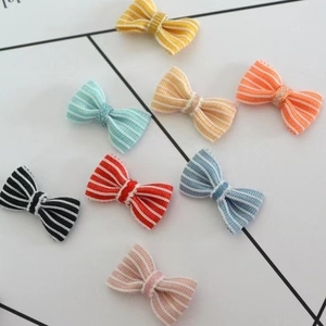 Assorted colorful striped fabric bow ties for DIY dolls and children's hair accessories