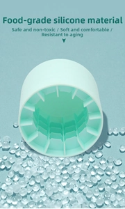 Detailed macro view of mint green food-grade silicone ice bucket lid with inner grid structure