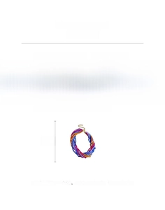 Detail view of colorful crystal beaded multilayer necklace with weight and size specifications