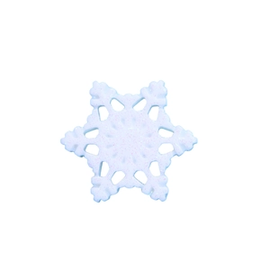 Sparkling white resin snowflake DIY ornament with glitter finish for Christmas crafts