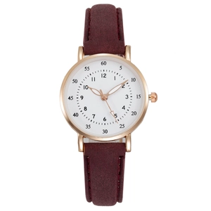 Orologio Al Quarzo Da Donna Quadrante Rotondo Scala Numeri Arabi Moda Semplice Cassa In Lega Cinturino In Ecopelle