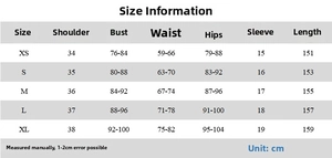 Detailed size chart for the deep V-neck short sleeve maxi dress in centimeters