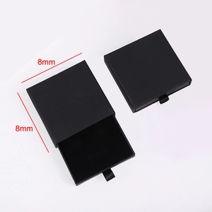 Matte black drawer-style jewelry gift box with velvet insert for 18k stainless steel pendant