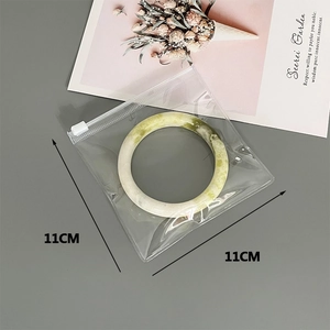 Transparent PVC storage bag for jewelry with 11x11cm dimensions and zipper seal