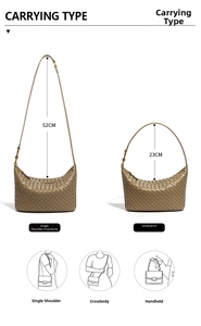 Tracolla regolabile per borsa hobo intrecciata con modalità a tracolla e sotto l'ascella