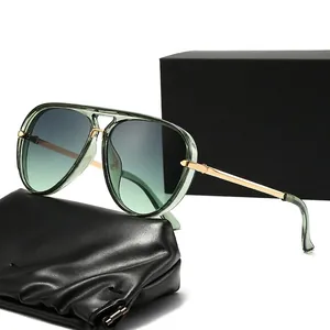 Fashion Aviator Sunglasses Retro Large Frame UV400 Protection PC And Metal Temples For Outdoor Driving Unisex