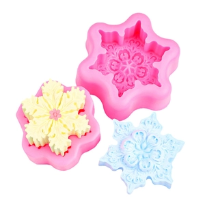 3D snowflake silicone mold for making scented candles and DIY Christmas soap crafts