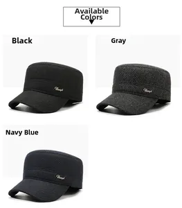 Berretti invernali da uomo in nero, grigio e blu navy con trama in lana calda