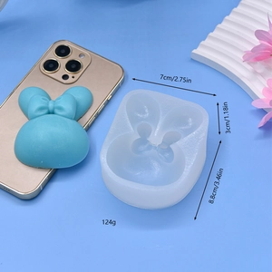 Silicone rabbit head mold for DIY fondant and car aromatherapy with detailed measurements